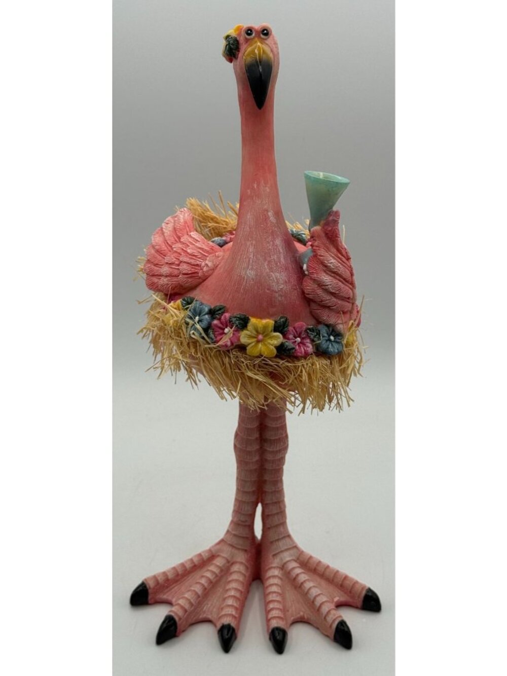 Tropical Hawaiian Flamingo Figurine Bobble 14" Beach Decorative